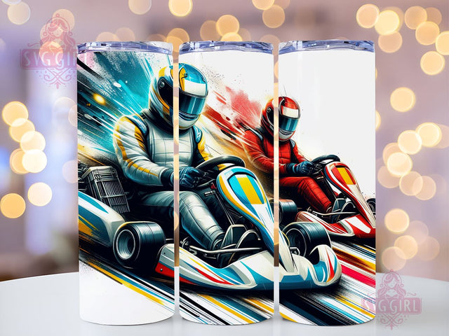 Kart Racing 20oz Tumbler Wrap Sublimation Design, Straight Tapered Tumbler Wrap, Kart Motorsport Tumbler Png, Instant Digital Download Sublimation SvggirlplusArt 
