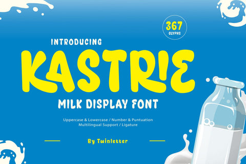 Kastrie - Milk Display Font Font twinletter 
