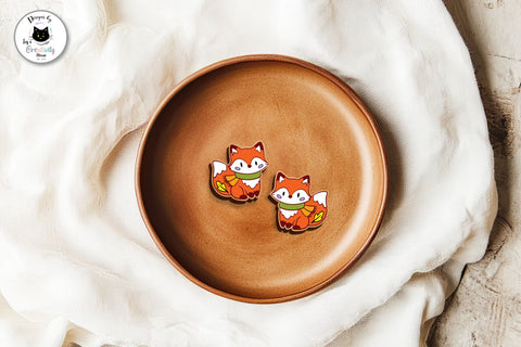 Kawaii Autumn Stud Earrings SVG SVG Ivy's Creativity House 