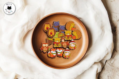 Kawaii Autumn Stud Earrings SVG SVG Ivy's Creativity House 