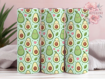 Kawaii Avocado 20oz Tumbler, Kawaii Avocado, Avocado Tumbler, Kawaii Tumbler, 20oz Tumbler, Cute Avocado, Food Tumbler, Tumbler Wrap Sublimation Li Zamperini 