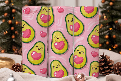Kawaii Avocado Heart 20oz Tumbler Wrap Sublimation DesignSVG 