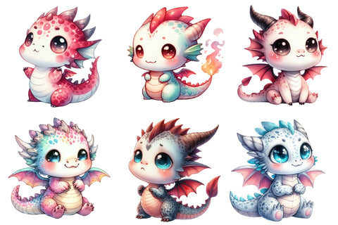 Kawaii Baby Dragons Clipart - Dragon Png Sublimation designartist 
