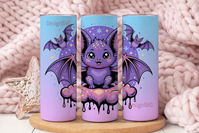 Kawaii Bat 20oz Tumbler Wrap Sublimation DesignSVG 