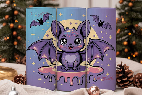 Kawaii Bat 20oz Tumbler Wrap Sublimation DesignSVG 