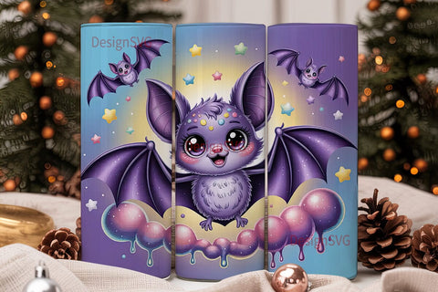 Kawaii Bat 20oz Tumbler Wrap Sublimation DesignSVG 