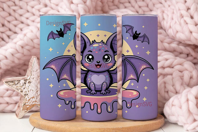Kawaii Bat 20oz Tumbler Wrap Sublimation DesignSVG 