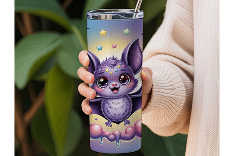 Kawaii Bat 20oz Tumbler Wrap Sublimation DesignSVG 