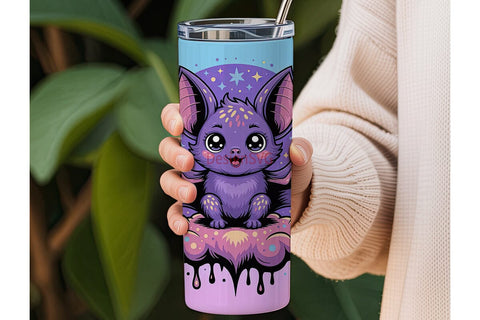 Kawaii Bat 20oz Tumbler Wrap Sublimation DesignSVG 