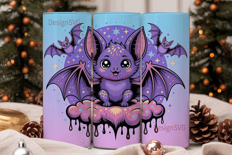 Kawaii Bat 20oz Tumbler Wrap Sublimation DesignSVG 