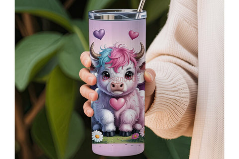 Kawaii Bat Cow 20oz Tumbler Wrap Sublimation DesignSVG 