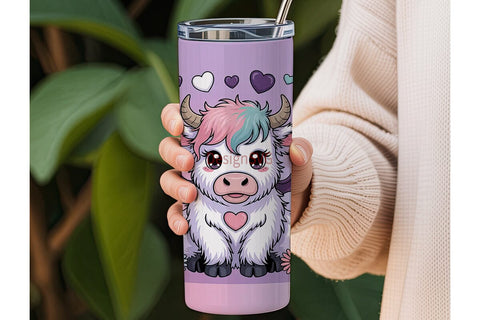 Kawaii Bat Cow 20oz Tumbler Wrap Sublimation DesignSVG 
