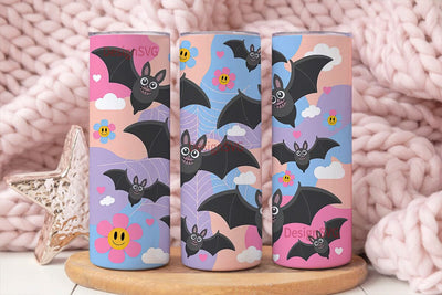 Kawaii Bat Tumbler Wrap PNG Sublimation DesignSVG 