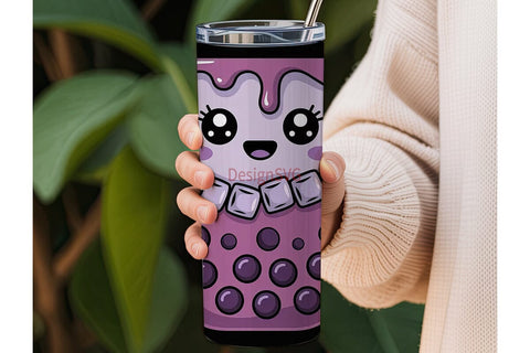 Kawaii Boba Tumbler Wrap Sublimation DesignSVG 