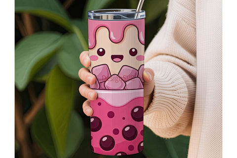 Kawaii Boba Tumbler Wrap Sublimation DesignSVG 