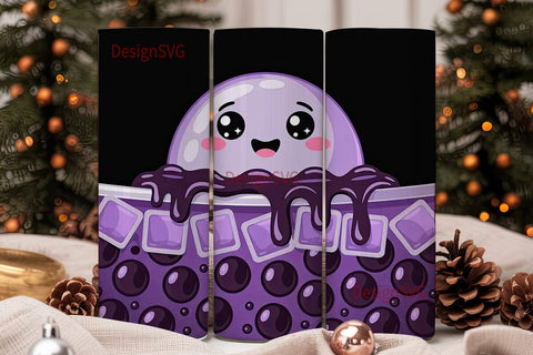 Kawaii Boba Tumbler Wrap Sublimation DesignSVG 