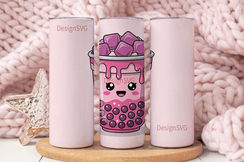 Kawaii Boba Tumbler Wrap Sublimation DesignSVG 