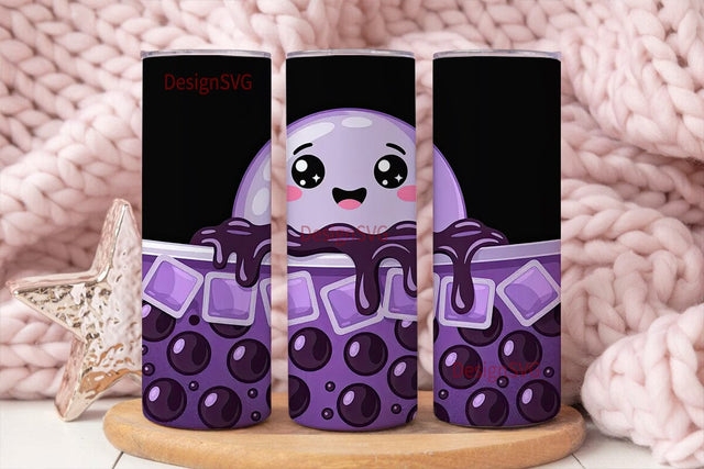 Kawaii Boba Tumbler Wrap Sublimation DesignSVG 
