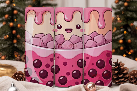 Kawaii Boba Tumbler Wrap Sublimation DesignSVG 