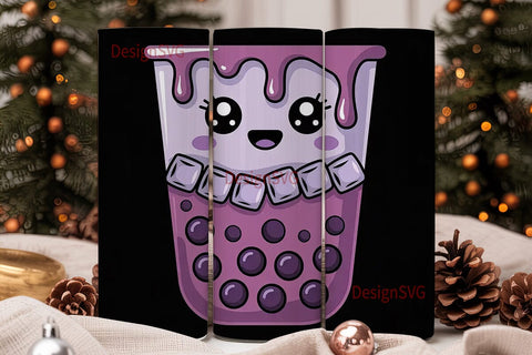 Kawaii Boba Tumbler Wrap Sublimation DesignSVG 