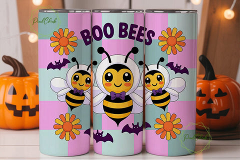 Kawaii Boo Bees 20oz Tumbler Wrap Sublimation PixelChick 