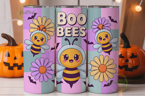 Kawaii Boo Bees 20oz Tumbler Wrap Sublimation PixelChick 