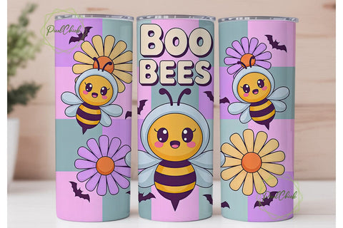 Kawaii Boo Bees 20oz Tumbler Wrap Sublimation PixelChick 