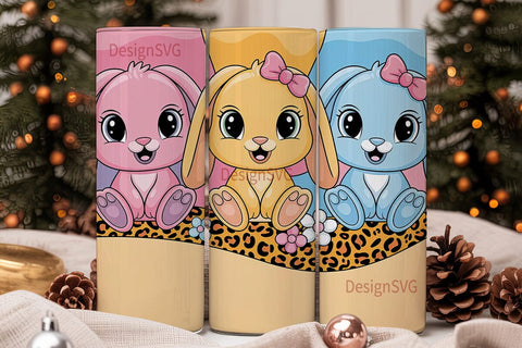 Kawaii BunTHSPs Easter Tumbler Wrap Sublimation DesignSVG 