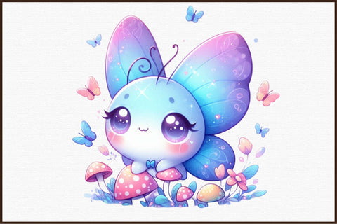 Kawaii Butterflies Clipart Butterfly Png Sublimation designartist 