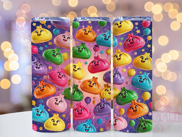 Kawaii Candy Dumpling 20oz Tumbler Wrap, Kawaii Style, Candy Theme, Dumpling Motif, Cute Design, Whimsical Charm, Skinny Tumbler, Sublimation PNG Sublimation SvggirlplusArt 