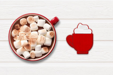 Kawaii Cartoon Hot Cocoa ITH Feltie Applique Embroidery Embroidery/Applique DESIGNS Designed by Geeks 