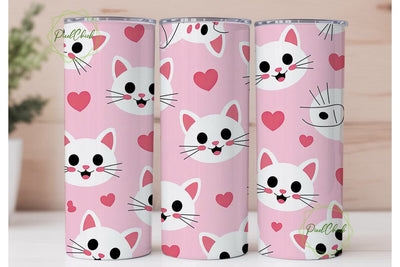 Kawaii Cats 20oz Tumbler Wrap Sublimation PixelChick 