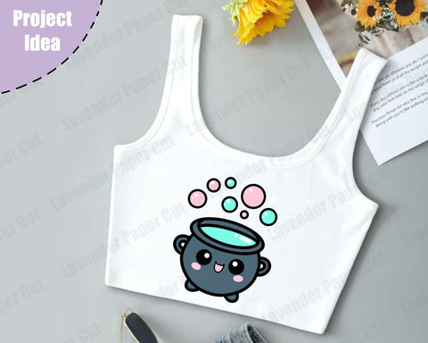 Kawaii Cauldron Layered SVG, Witchy SVG, Halloween SVG, Bubbling Cauldron, Cut files for Cricut and Silhouette SVG Lavender Paper Cut 