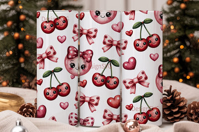 Kawaii Cherry 20oz Tumbler Wrap Sublimation DesignSVG 