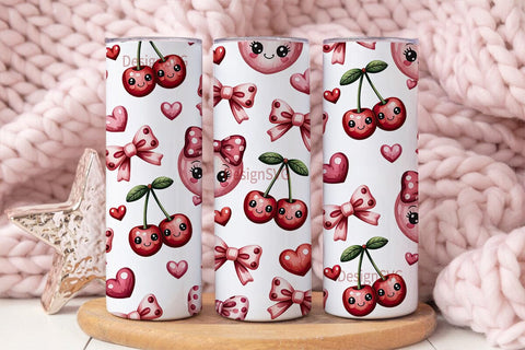 Kawaii Cherry 20oz Tumbler Wrap Sublimation DesignSVG 