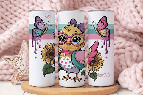 Kawaii Chick 20oz Tumbler Wrap Sublimation DesignSVG 