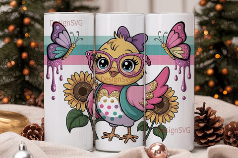 Kawaii Chick 20oz Tumbler Wrap Sublimation DesignSVG 