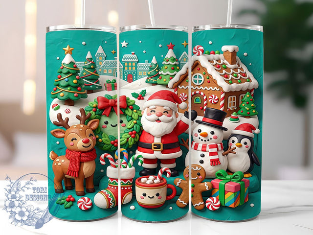 Kawaii Christmas Clay 20oz Tumbler, Kawaii Christmas, Christmas Clay, Kawaii Clay PNG, Clay Tumbler Wrap, Kawaii Tumbler, Christmas Clay PNG, 20oz Tumbler Wrap Sublimation ToriDesigns 