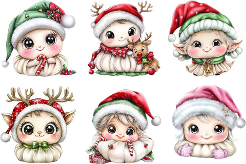 Kawaii Christmas Dumpling Clipart Bundle Sublimation SVGArt 