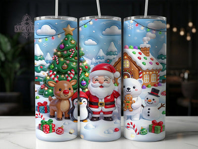 Kawaii Christmas Friends 20oz Tumbler, Kawaii Christmas, Christmas Friends, Kawaii Friends PNG, Friends Tumbler, Kawaii Tumbler PNG, Xmas Friends PNG, 20oz Tumbler Wrap Sublimation SvggirlplusArt 