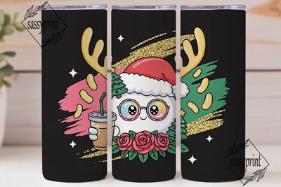 Kawaii Christmas Marshmallow Tumbler Sublimation sassyprint 