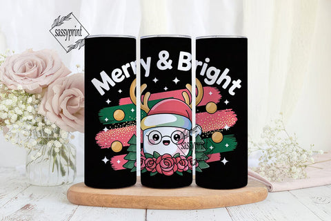 Kawaii Christmas Marshmallow Tumbler Sublimation sassyprint 