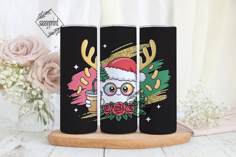Kawaii Christmas Marshmallow Tumbler Sublimation sassyprint 