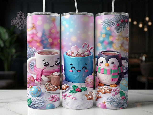 Kawaii Christmas Mugs 20oz Tumbler, Kawaii Christmas, Christmas Mugs, Kawaii Mugs PNG, Mugs Tumbler Wrap, Kawaii Tumbler, Christmas Mug PNG, Kawaii Xmas Mugs Sublimation SvggirlplusArt 