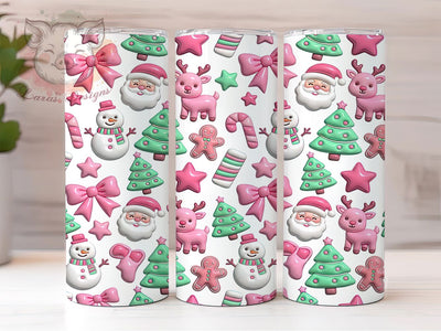 Kawaii Christmas Pattern 20oz Tumbler, Kawaii Christmas, Christmas Pattern, Kawaii Pattern, Kawaii Tumbler, Pattern Tumbler, Kawaii Christmas PNG, Kawaii Pattern PNG Sublimation Lara' s Designs 