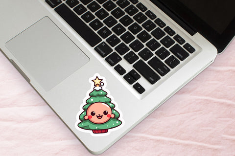 Kawaii christmas tree Sticker Design Sublimation Regulrcrative 