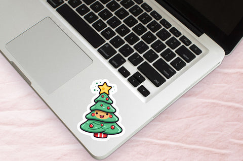 Kawaii christmas tree Sticker Design Sublimation Regulrcrative 