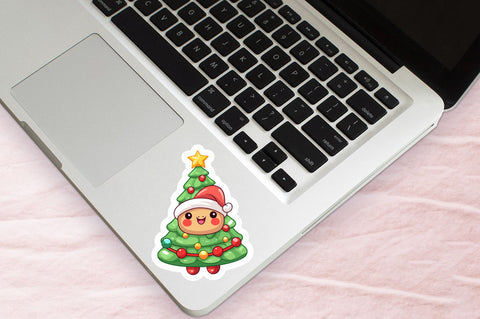 Kawaii christmas tree Sticker Design Sublimation Regulrcrative 
