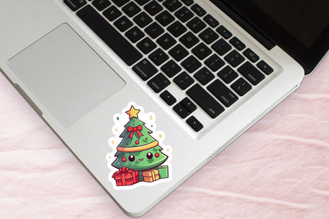 Kawaii christmas tree Sticker Design Sublimation Regulrcrative 
