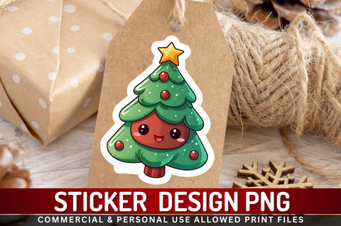 Kawaii christmas tree Sticker Design SVG Regulrcrative 